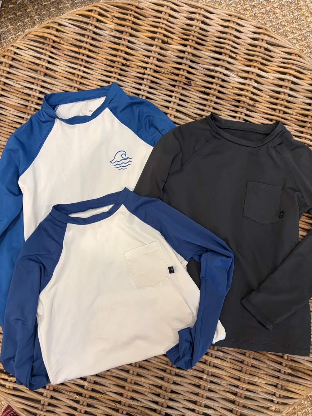 art class Blue, White & Black Long-Sleeve Rash Guard Tops